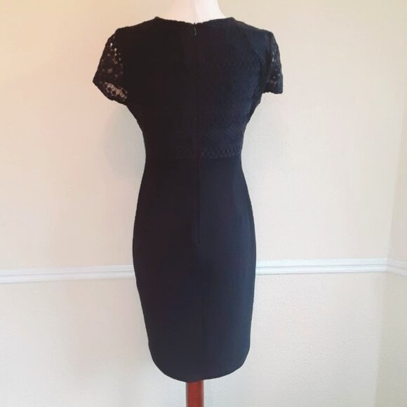 Maggy London Black & Lace Sheath Dress 6P - Picture 6 of 10